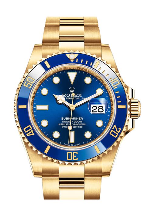 gold rolex blue bezel|Rolex submariner blue dial bezel.